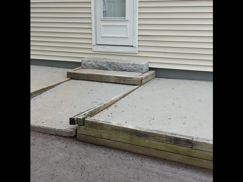 Old entry steps were unsafe with and not visually appealing.